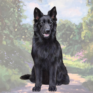German Shepherd Black Square Coaster