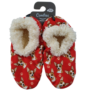 Chihuahua Slippers - Super Soft and Comfortable - One Size Fits Most - Cozy House Slippers - Non Skid Bottom - perfect for “Chihuahua gifts”