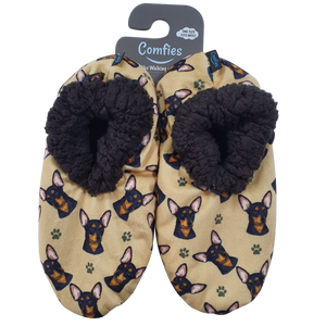 Black Chihuahua Slippers - Super Soft and Comfortable - One Size Fits Most - Cozy House Slippers - Non Skid Bottom - perfect for “Black Chihuahua gifts”