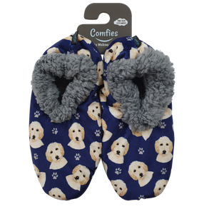 Goldendoodle Slippers - Super Soft and Comfortable - One Size Fits Most - Cozy House Slippers - Non Skid Bottom - perfect for “Goldendoodle gifts”