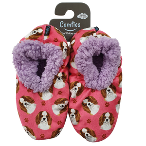 Cavalier King Charles Slippers - Super Soft and Comfortable - One Size Fits Most - Cozy House Slippers - Non Skid Bottom - perfect for “Cavalier King Charles gifts”