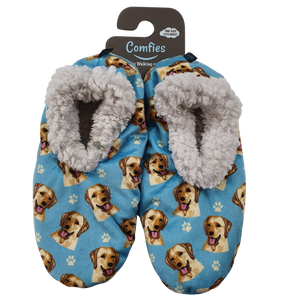 Yellow Lab Slippers - Super Soft and Comfortable - One Size Fits Most - Cozy House Slippers - Non Skid Bottom - perfect for “Yellow Lab gifts”