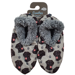 Black Lab Slippers - Super Soft and Comfortable - One Size Fits Most - Cozy House Slippers - Non Skid Bottom - perfect for “Black Lab gifts”