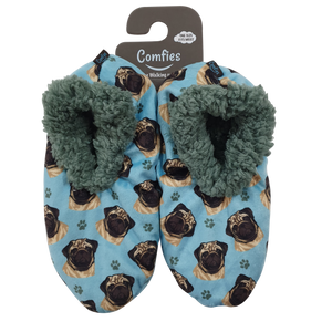 Pug Slippers - Super Soft and Comfortable - One Size Fits Most - Cozy House Slippers - Non Skid Bottom - perfect for “Pug gifts”