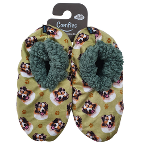 Australian Shepherd Slippers - Super Soft and Comfortable - One Size Fits Most - Cozy House Slippers - Non Skid Bottom - perfect for “Australian Shepherd gifts”