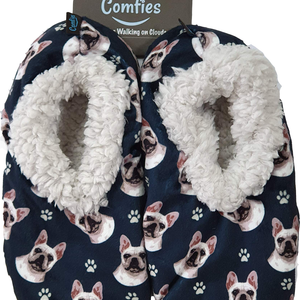 French Bulldog Slippers - Super Soft and Comfortable - One Size Fits Most - Cozy House Slippers - Non Skid Bottom - perfect for “French Bulldog gifts”