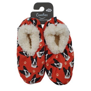 Boston Terrier Slippers - Super Soft and Comfortable - One Size Fits Most - Cozy House Slippers - Non Skid Bottom - perfect for “Boston Terrier gifts”