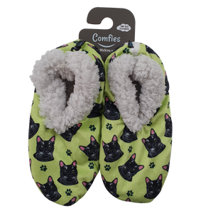 Black Cat Slippers - Super Soft and Comfortable - One Size Fits Most - Cozy House Slippers - Non Skid Bottom - perfect for “Black Cat gifts”