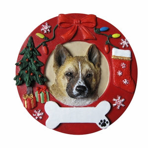Akita Red Wreath Ornament