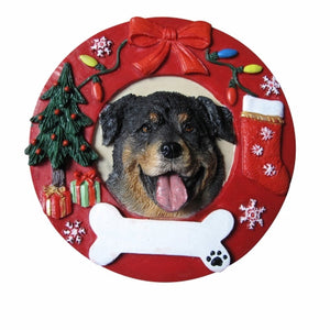 Rottweiler Red Wreath Ornament