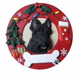 Scottie Red Wreath Ornament