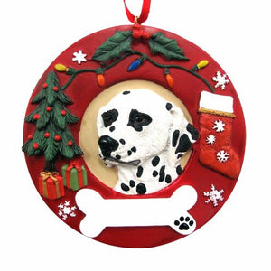 Dalmatian Red Wreath Ornament