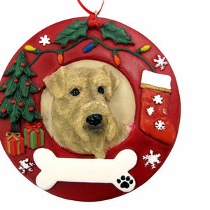 Airedale Red Wreath Ornament
