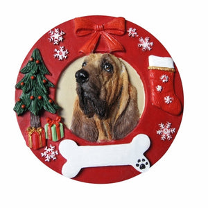 Bloodhound Red Wreath Ornament
