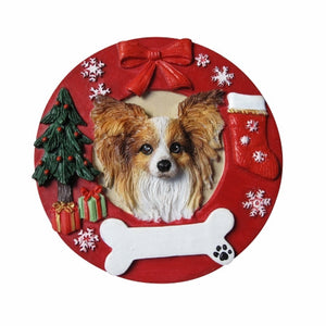Papillon Red Wreath Ornament