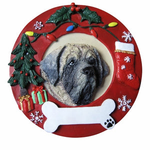 Mastiff Red Wreath Ornament
