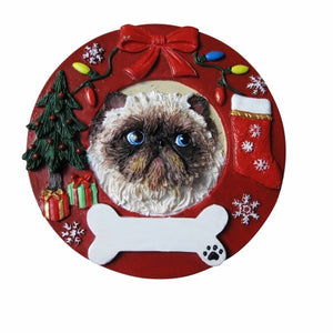 Himalayan cat Red Wreath Ornament