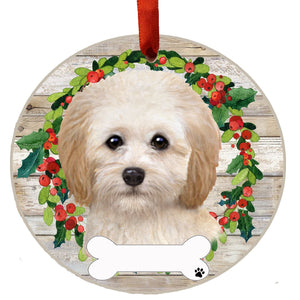 Cockapoo Ceramic Wreath Ornament