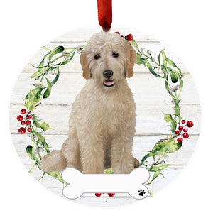 Goldendoodle FB Ceramic Wreath Ornament