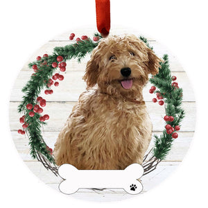 Goldendoodle Rust FB Ceramic Wreath Ornament