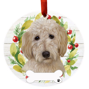 Goldendoodle Ceramic Wreath Ornament