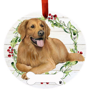 Golden Retriever FB Ceramic Wreath Ornament