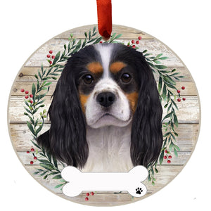 King Charles tri-color Ceramic Wreath Ornament