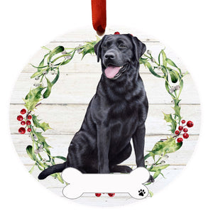 Labrador black FB Ceramic Wreath Ornament