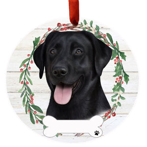 Labrador black Ceramic Wreath Ornament