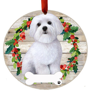 Maltese FB Ceramic Wreath Ornament