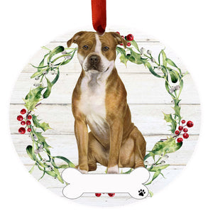 Pit Bull FB Ceramic Wreath Ornament