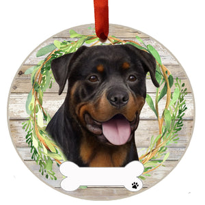 Rottweiler Ceramic Wreath Ornament