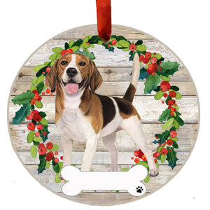 Beagle FB Ceramic Wreath Ornament