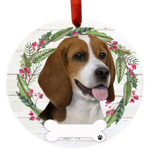 Beagle Ceramic Wreath Ornament