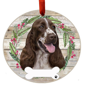 Springer Spaniel Ceramic Wreath Ornament