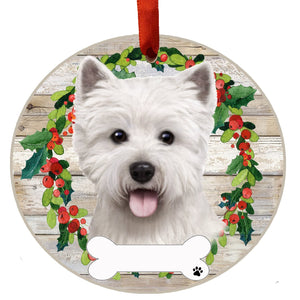 Westie Ceramic Wreath Ornament