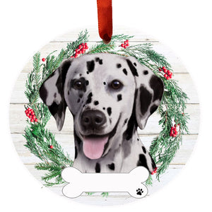 Dalmatian Ceramic Wreath Ornament