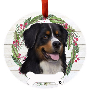 Bernese Mt. Dog Ceramic Wreath Ornament