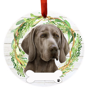 Weimaraner Ceramic Wreath Ornament