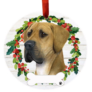 Great Dane uncropped Ceramic Wreath Ornament