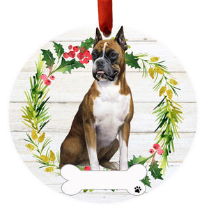 Boxer FB Ceramic Wreath Ornament
