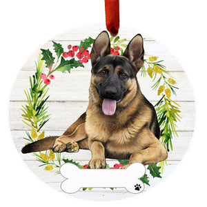 German Shepherd FB Ceramic Wreath Ornament