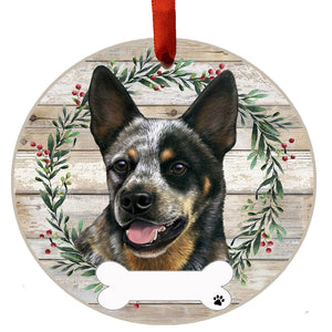 Australian Cattle Dog Ceramic Wreath Ornament