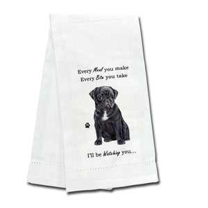 Pug black Kitchen Towel