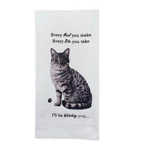 Tabby silver cat Kitchen Towel