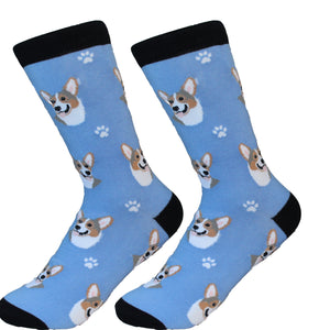 Welsh Corgi Socks -200 Needle Count-Cotton Socks- Life Like Detail of Welsh Corgi - Unisex, One Size Fits Most