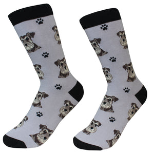 Schnauzer Socks -200 Needle Count-Cotton Socks- Life Like Detail of Schnauzer - Unisex, One Size Fits Most