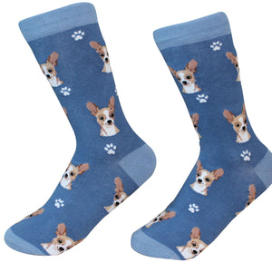 Chihuahua Socks -200 Needle Count-Cotton Socks- Life Like Detail of Chihuahua - Unisex, One Size Fits Most