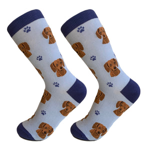 Dachshund Socks -200 Needle Count-Cotton Socks- Life Like Detail of Dachshund - Unisex, One Size Fits Most
