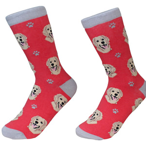 Golden Retriever Socks -200 Needle Count-Cotton Socks- Life Like Detail of Golden Retriever - Unisex, One Size Fits Most